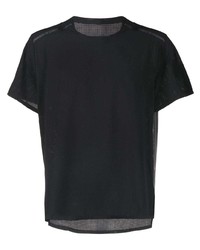 schwarzes T-Shirt mit einem Rundhalsausschnitt aus Netzstoff von Nike