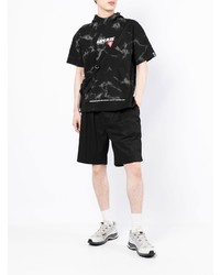 schwarzes Mit Batikmuster T-Shirt mit einem Rundhalsausschnitt von AAPE BY A BATHING APE