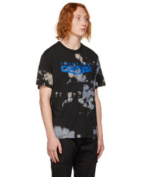 schwarzes Mit Batikmuster T-Shirt mit einem Rundhalsausschnitt von VERSACE JEANS COUTURE