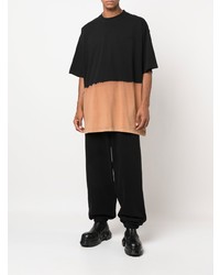 schwarzes Mit Batikmuster T-Shirt mit einem Rundhalsausschnitt von Vetements