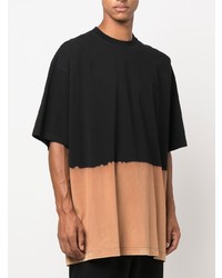 schwarzes Mit Batikmuster T-Shirt mit einem Rundhalsausschnitt von Vetements