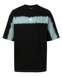 schwarzes Mit Batikmuster T-Shirt mit einem Rundhalsausschnitt von FIVE CM