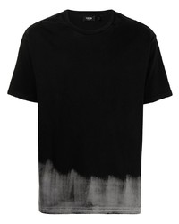 schwarzes Mit Batikmuster T-Shirt mit einem Rundhalsausschnitt von FIVE CM