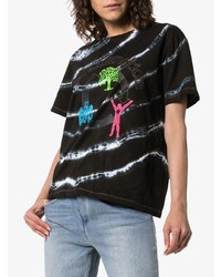 schwarzes Mit Batikmuster T-Shirt mit einem Rundhalsausschnitt von Ashley Williams