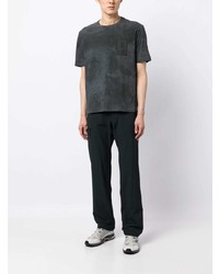 schwarzes Mit Batikmuster T-Shirt mit einem Rundhalsausschnitt von Ea7 Emporio Armani