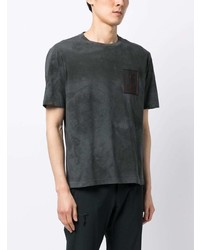 schwarzes Mit Batikmuster T-Shirt mit einem Rundhalsausschnitt von Ea7 Emporio Armani