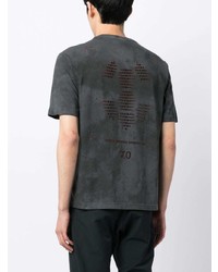 schwarzes Mit Batikmuster T-Shirt mit einem Rundhalsausschnitt von Ea7 Emporio Armani