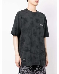 schwarzes Mit Batikmuster T-Shirt mit einem Rundhalsausschnitt von Izzue