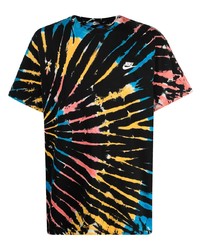 schwarzes Mit Batikmuster T-Shirt mit einem Rundhalsausschnitt von Nike