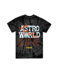 schwarzes Mit Batikmuster T-Shirt mit einem Rundhalsausschnitt von Travis Scott Astroworld