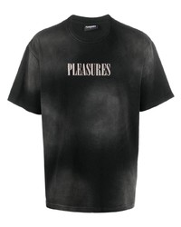 schwarzes Mit Batikmuster T-Shirt mit einem Rundhalsausschnitt von Pleasures