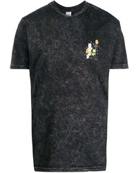 schwarzes Mit Batikmuster T-Shirt mit einem Rundhalsausschnitt von RIPNDIP