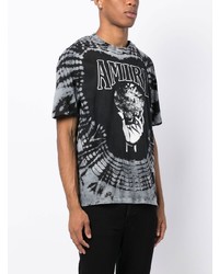 schwarzes Mit Batikmuster T-Shirt mit einem Rundhalsausschnitt von Amiri