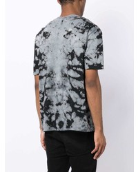 schwarzes Mit Batikmuster T-Shirt mit einem Rundhalsausschnitt von Amiri