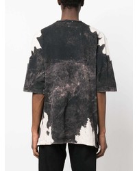 schwarzes Mit Batikmuster T-Shirt mit einem Rundhalsausschnitt von DSQUARED2