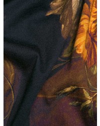 schwarzes T-Shirt mit einem Rundhalsausschnitt mit Blumenmuster von McQ Alexander McQueen