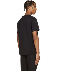 schwarzes T-Shirt mit einem Rundhalsausschnitt mit geometrischem Muster von Markus Lupfer