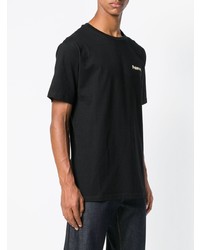 schwarzes T-Shirt mit einem Rundhalsausschnitt mit geometrischem Muster von Paterson.