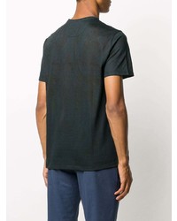 schwarzes T-Shirt mit einem Rundhalsausschnitt mit Paisley-Muster von Etro