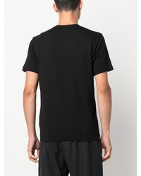 schwarzes T-Shirt mit einem Rundhalsausschnitt mit Schottenmuster von Comme Des Garcons SHIRT