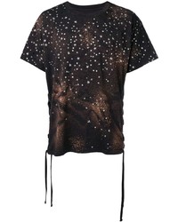 schwarzes T-Shirt mit einem Rundhalsausschnitt mit Sternenmuster von Faith Connexion