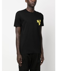 schwarzes T-Shirt mit einem Rundhalsausschnitt mit Sternenmuster von DSQUARED2