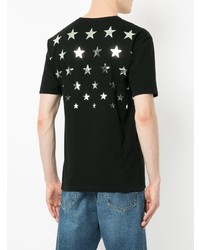 schwarzes T-Shirt mit einem Rundhalsausschnitt mit Sternenmuster von GUILD PRIME