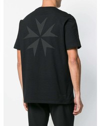 schwarzes T-Shirt mit einem Rundhalsausschnitt mit Sternenmuster von Neil Barrett