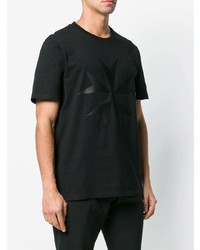 schwarzes T-Shirt mit einem Rundhalsausschnitt mit Sternenmuster von Neil Barrett