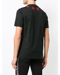 schwarzes T-Shirt mit einem Rundhalsausschnitt mit Sternenmuster von Givenchy