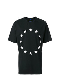 schwarzes T-Shirt mit einem Rundhalsausschnitt mit Sternenmuster von Études