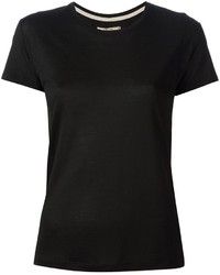 schwarzes T-Shirt mit einem Rundhalsausschnitt
