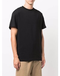 schwarzes T-Shirt mit einem Rundhalsausschnitt von Jil Sander