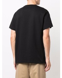 schwarzes T-Shirt mit einem Rundhalsausschnitt von Jil Sander