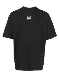 schwarzes T-Shirt mit einem Rundhalsausschnitt von 44 label group