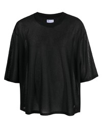 schwarzes T-Shirt mit einem Rundhalsausschnitt von 4SDESIGNS