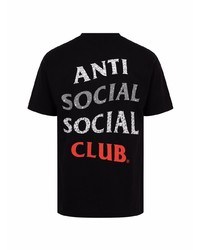 schwarzes T-Shirt mit einem Rundhalsausschnitt von Anti Social Social Club