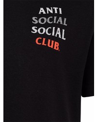 schwarzes T-Shirt mit einem Rundhalsausschnitt von Anti Social Social Club