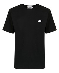 schwarzes T-Shirt mit einem Rundhalsausschnitt von A Bathing Ape