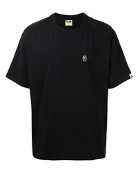 schwarzes T-Shirt mit einem Rundhalsausschnitt von A Bathing Ape