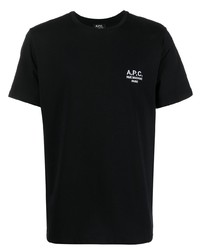 schwarzes T-Shirt mit einem Rundhalsausschnitt von A.P.C.