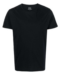 schwarzes T-Shirt mit einem Rundhalsausschnitt von A.P.C.