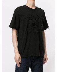 schwarzes T-Shirt mit einem Rundhalsausschnitt von AAPE BY A BATHING APE