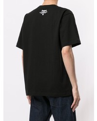 schwarzes T-Shirt mit einem Rundhalsausschnitt von AAPE BY A BATHING APE