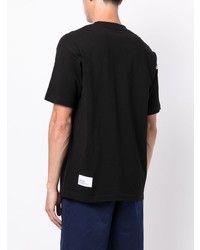 schwarzes T-Shirt mit einem Rundhalsausschnitt von AAPE BY A BATHING APE