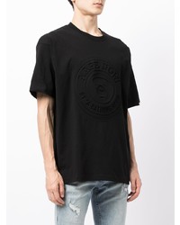 schwarzes T-Shirt mit einem Rundhalsausschnitt von AAPE BY A BATHING APE