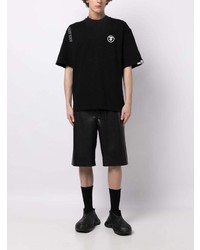 schwarzes T-Shirt mit einem Rundhalsausschnitt von AAPE BY A BATHING APE