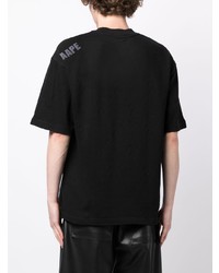 schwarzes T-Shirt mit einem Rundhalsausschnitt von AAPE BY A BATHING APE