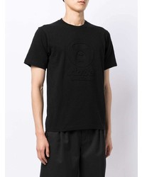 schwarzes T-Shirt mit einem Rundhalsausschnitt von AAPE BY A BATHING APE