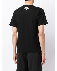 schwarzes T-Shirt mit einem Rundhalsausschnitt von AAPE BY A BATHING APE